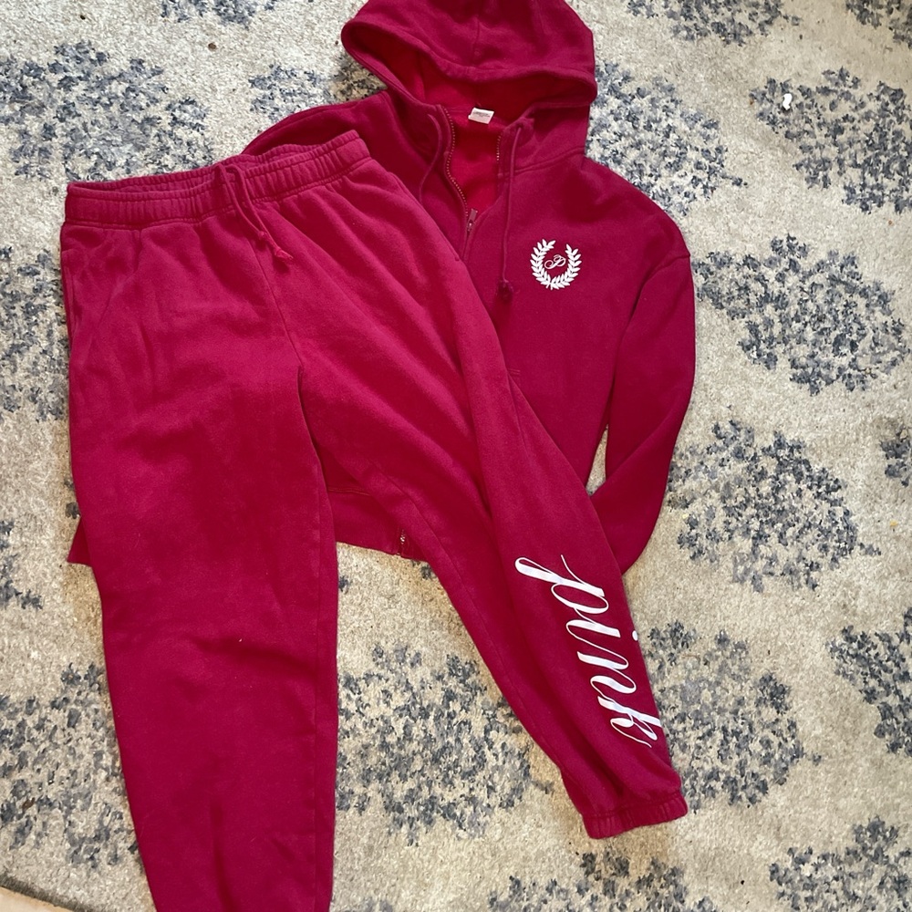 2023 VS Pink burgundy sweat set